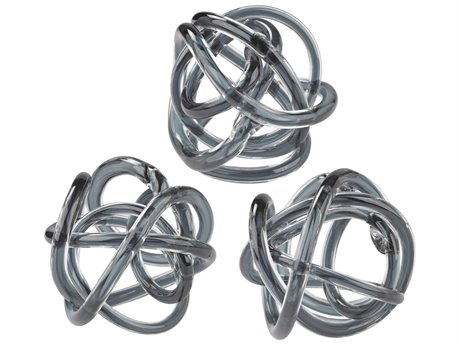 Elk Home Grey Glass Knot Set of 3