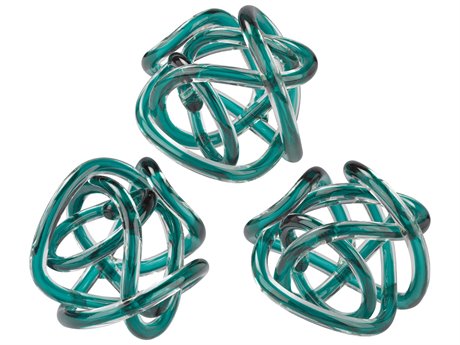 Elk Home Aqua Glass Knot Set of 3