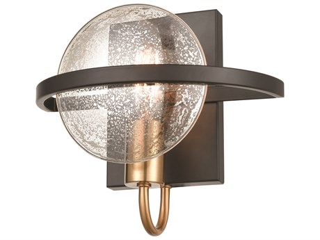 Elk Home Oriah 1-Light Matte Black Satin Brass Clear Glass Wall Sconce