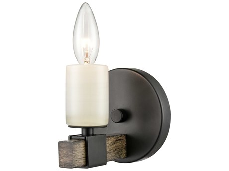 Elk Home Stone Manor 1-Light Matte Black Aspen Wall Sconce
