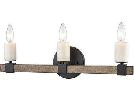 Elk Home Stone Manor 3-Light Matte Black Aspen Vanity Light