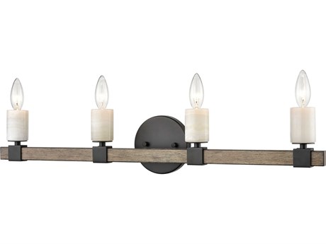 Elk Home Stone Manor 4-Light Matte Black Aspen Vanity Light