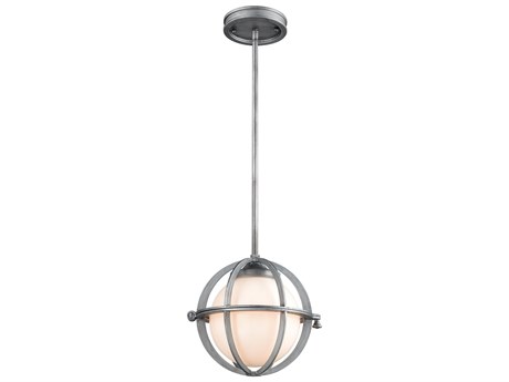 Elk Home Aubridge 1-Light Weathered Zinc Silver Globe Mini Pendant
