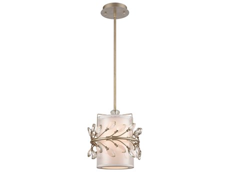 Elk Home Asbury 1-Light Aged Silver Crystal Glass Cylinder Mini Pendant