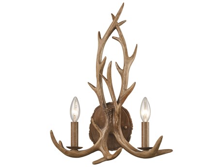 Elk Home 2-Light Wood Brown Wall Sconce