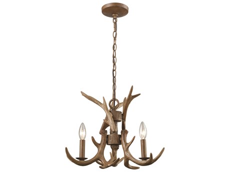 Elk Home 3-Light Wood Brown Candelabra Chandelier