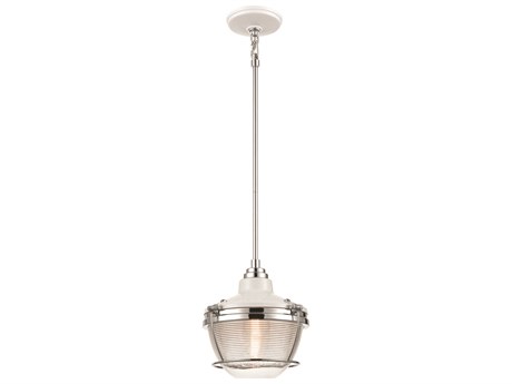 Elk Home Seaway Passage 1-Light White Polished Nickel Glass Linear Mini Pendant