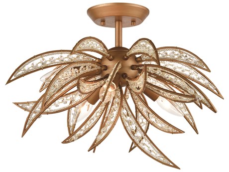 Elk Home Naples 5-Light Matte Gold Crystal Glass Semi Flush Mount
