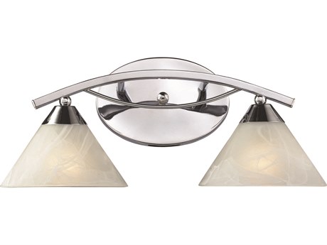Elk Home Elysburg 2-Light Polished Chrome Glass Vanity Light
