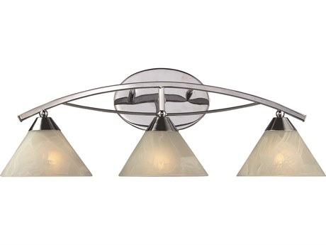 Elk Home Elysburg 3-Light Polished Chrome Glass Vanity Light