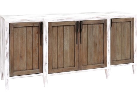 Elk Home 72" Mahogany Wood Weathered Tuscan Aged White Credenza Sideboard