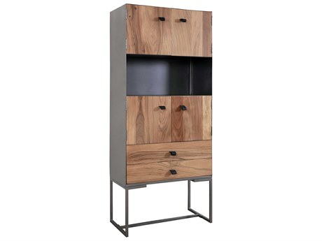 Elk Home Ogden Gunmetal Natural Display Cabinet