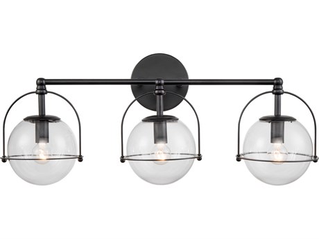 Elk Home Langford 3-Light Matte Black Glass Vanity Light