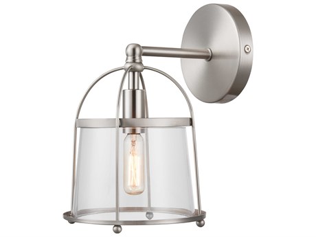 Elk Home Merrick 1-Light Satin Nickel Glass Wall Sconce