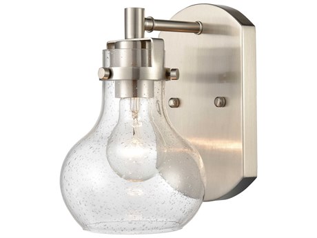 Elk Home Salamanca 1-Light Satin Nickel Glass Wall Sconce