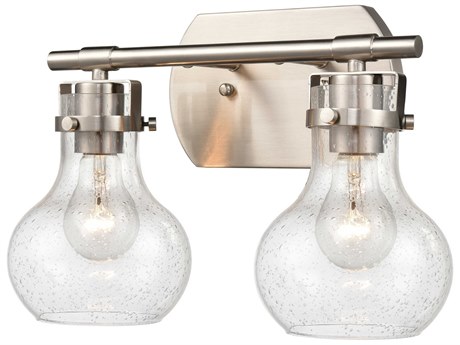 Elk Home Salamanca 2-Light Satin Nickel Glass Vanity Light