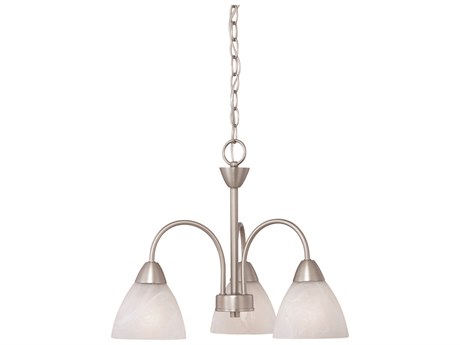 Elk Home Tia 3-Light Matte Nickel Glass Chandelier