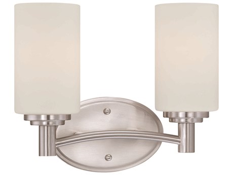 Elk Home Pittman 2-Light Brushed Nickel Glass Vanity Light