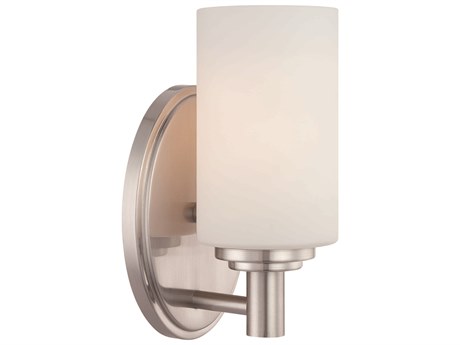 Elk Home Pittman 1-Light Brushed Nickel Glass Wall Sconce