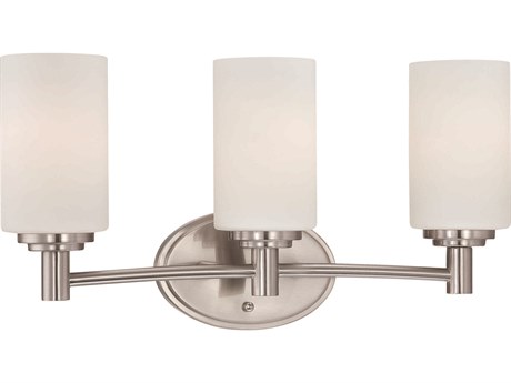 Elk Home Pittman 3-Light Brushed Nickel Glass Vanity Light