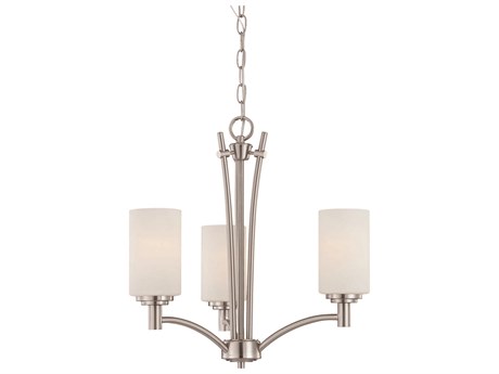Elk Home Pittman 3-Light Brushed Nickel Glass Cylinder Chandelier