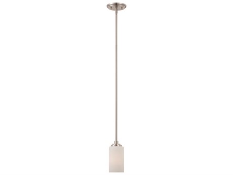 Elk Home Pittman 1-Light Brushed Nickel Glass Cylinder Mini Pendant