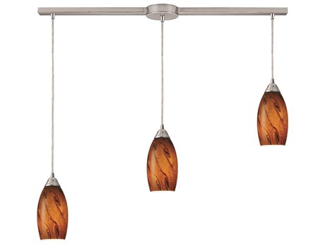Elk Home Galaxy 3-Light Nickel Glass Island Pendant