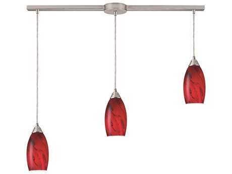 Elk Home Galaxy 3-Light Nickel Glass Island Pendant