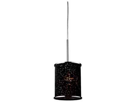 Elk Home Fabrique 1-Light Polished Chrome Black Drum Mini Pendant