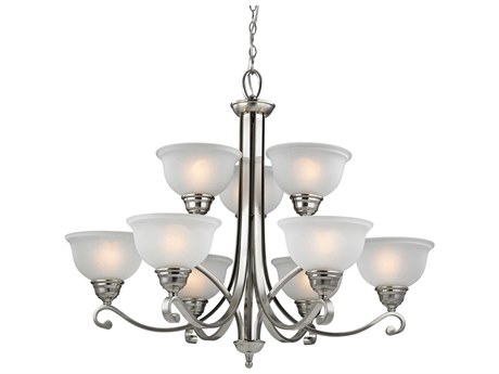 Elk Home Hamilton 9-Light Brushed Nickel Bell Tiered Chandelier