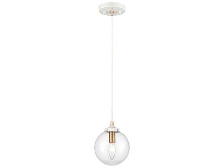 Elk Home Boudreaux 1-Light Matte White Satin Brass Glass Globe Mini Pendant