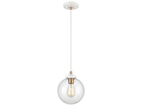 Elk Home Boudreaux 1-Light Matte White Satin Brass Glass Globe Mini Pendant