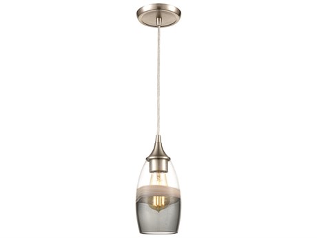 Elk Home Sutter Creek 1-Light Satin Nickel Clear Glass Mini Pendant