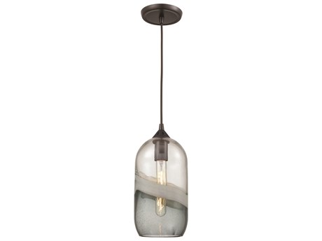 Elk Home Sutter Creek 1-Light Oil Rubbed Bronze Clear Glass Mini Pendant