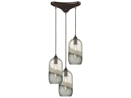 Elk Home Sutter Creek 3-Light Oil Rubbed Bronze Clear Glass Mini Pendant