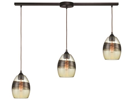 Elk Home Whisp 3-Light Oil Rubbed Bronze Clear Glass Island Pendant