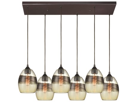 Elk Home Whisp 6-Light Oil Rubbed Bronze Clear Glass Island Pendant