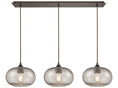 Elk Home Volace 3-Light Oil Rubbed Bronze Clear Glass Island Pendant