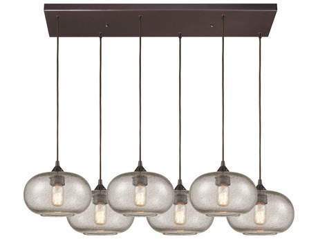 Elk Home Volace 6-Light Oil Rubbed Bronze Clear Glass Island Pendant