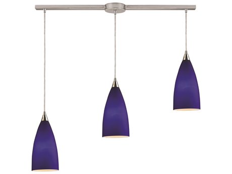 Elk Home Vesta 3-Light Satin Nickel Glass Island Pendant