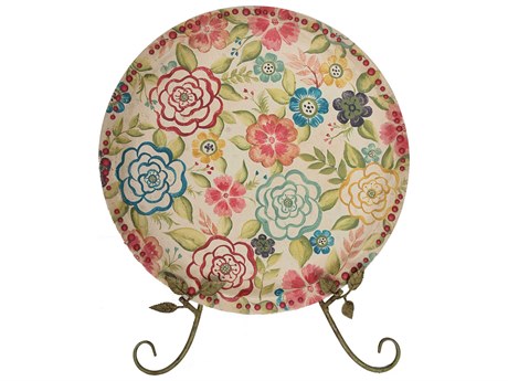 Elk Home Pink Blue Green Petals Charger
