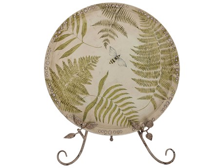 Elk Home Multi Matte Black Fern Botanical Charger