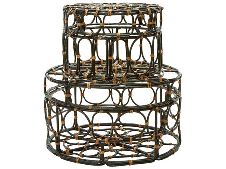 Elk Home Black Tan Oval Ring Box (Set of 2)