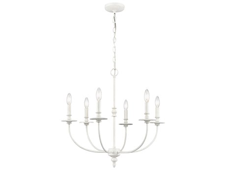 Elk Home Hartford 6-Light Farmhouse White Candelabra Chandelier
