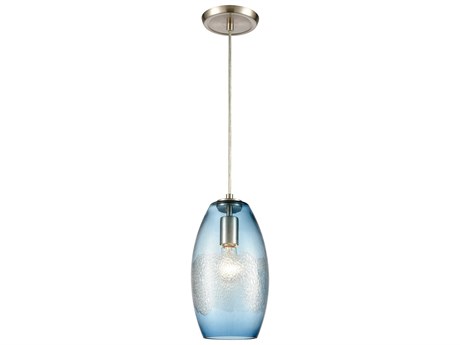 Elk Home Ebbtide 1-Light Satin Nickel Glass Mini Pendant