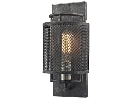Elk Home Slatington 1-Light Silvered Graphite & Brushed Nickel Wall Sconce