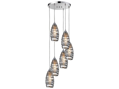 Elk Home 6-Light Polished Chrome Glass Pendant