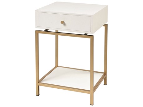 Elk Home Clancy Rectangular Wood White End Table