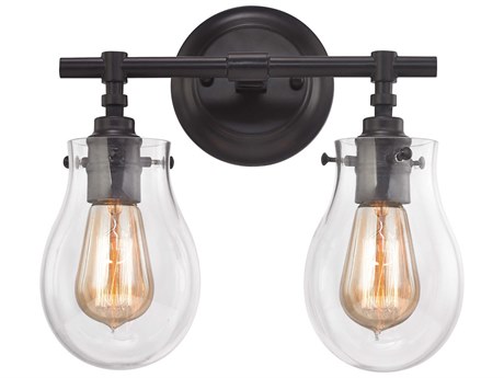 Elk Home Jaelyn 2-Light Oil Rubbed Bronze Glass Vanity Light