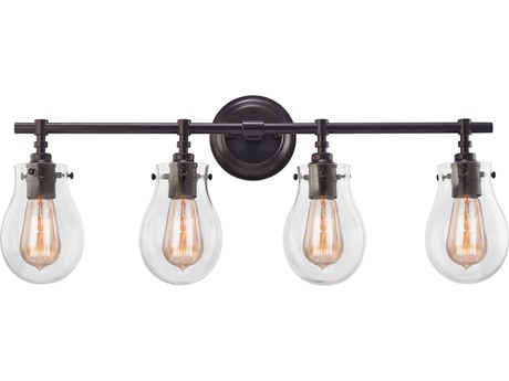 Elk Home Jaelyn 4-Light Oil Rubbed Bronze Glass Vanity Light